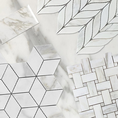4x4 Calacatta Gold Italian Marble Subway Tile Wide Beveled Polished Bathroom Tile and Kitchen Backsplash