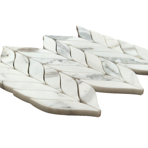 Calacatta Gold Italian Marble Leaf Shape Mosaic Tile Polished