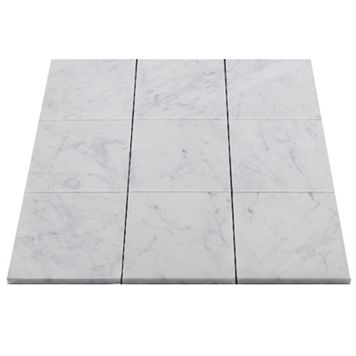 Italian White Carrera Marble Bianco Carrara 4x4 Marble Tile Honed