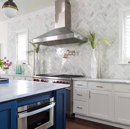 White carrara marble backsplash