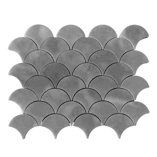 Bardiglio Fish Scale Fan Shaped Mosaic Tile