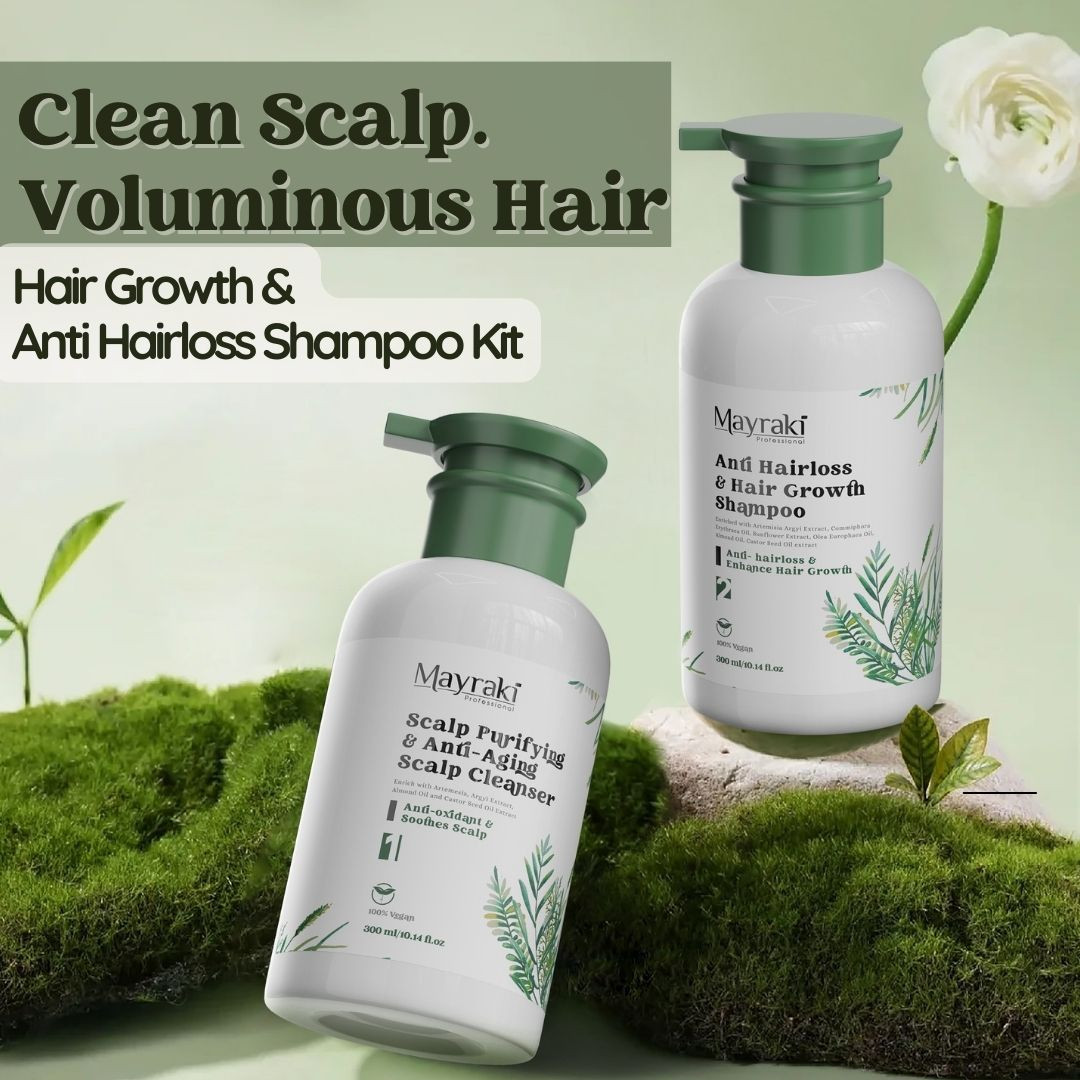 Mayraki Hair Growth & Anti Hairloss Shampoo Kit - Best shampoo for hair growth and thickness, ...