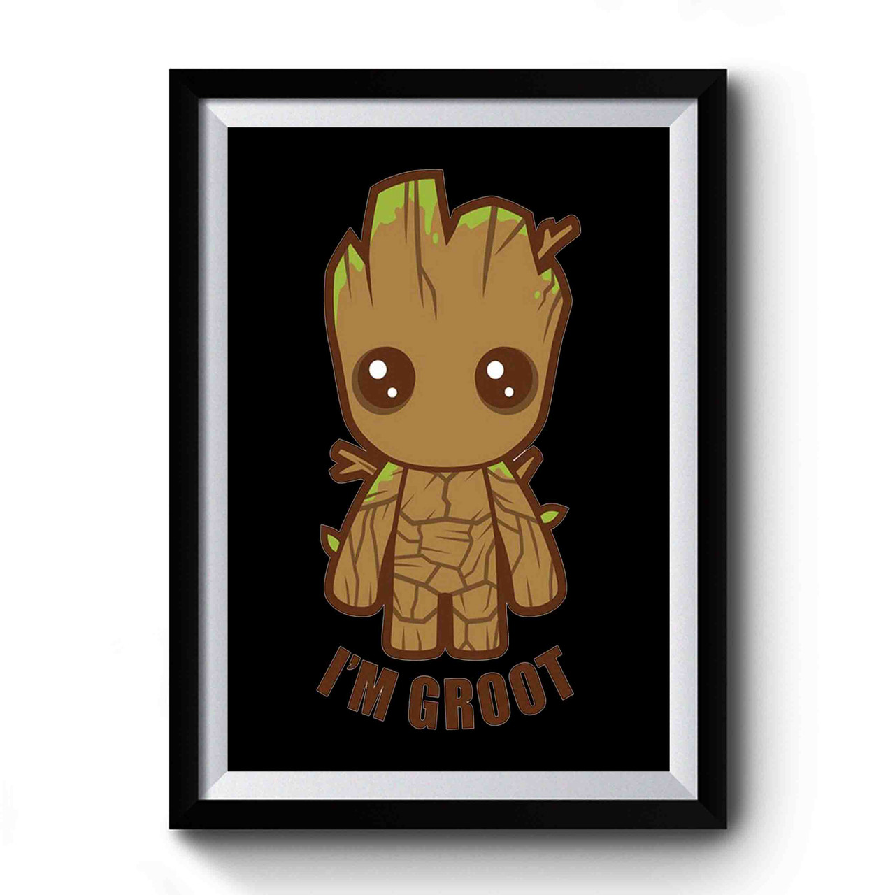 I Am Groot Guardians of the Galaxy Cute Baby Groot Fine Art Mini-Canvas  Portrait