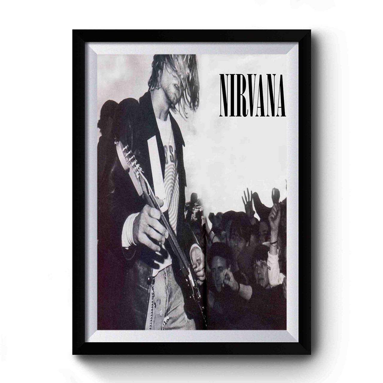 kurt cobain black and white poster