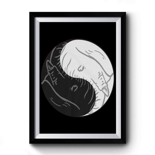 Yin Yang Elephant Premium Poster