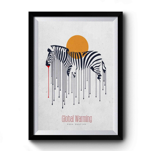 Zebra Global Warming Painting Premium Poster
