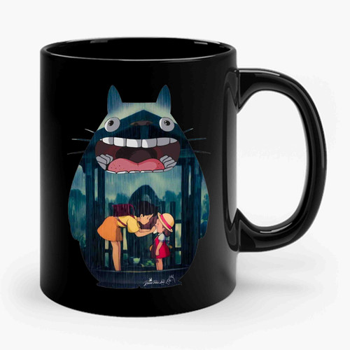 Totoro And The Sisters Background Ceramic Mug
