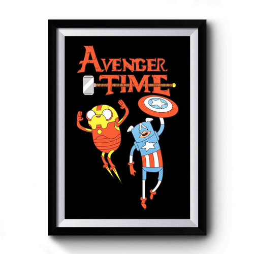 Captain America Iron Man Adventure Time Premium Poster