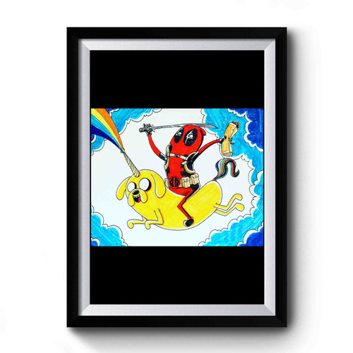 Deadpool Adventure Time Unicorn Premium Poster