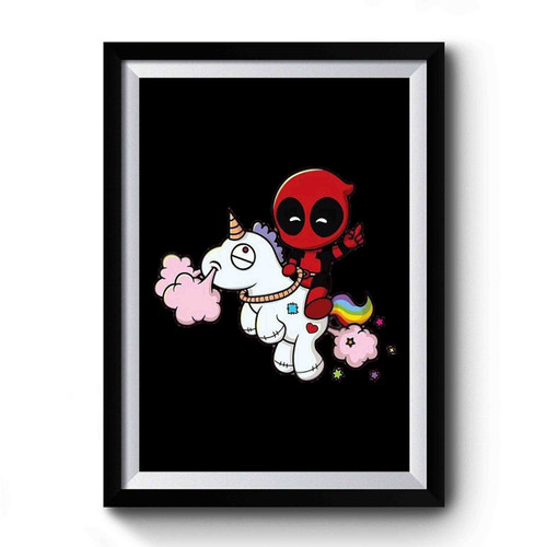 Deadpool And Funny Unicorn Movie Premium Poster