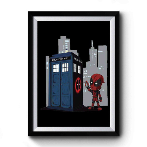 Deadpool Graffiti Tardis Dr Who Premium Poster