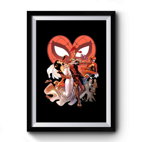 Deadpool Marries Mary Jane Funny Parody Premium Poster