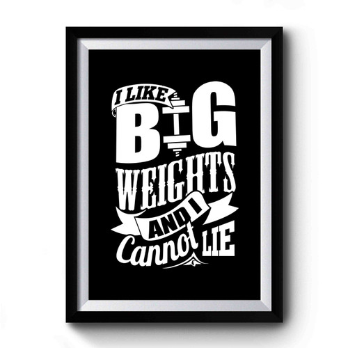 I Like Big Weights And I Cannot Lie Gym Quote Premium Poster