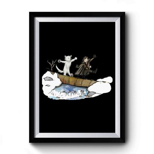 Jon Snow And Ghost In The Style Of Calvin And Hobbes Premium Poster