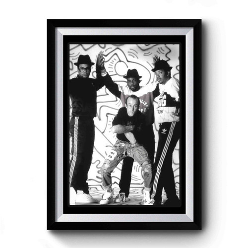 Keith Haring Posing With Run Dmc Premium Poster