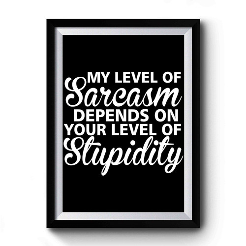My Level Of Sarcasm Depends On Your Level Of Stupidity Premium Poster