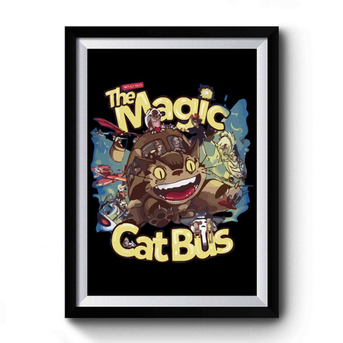 My Neighbour Totoro Magic Cat Bus Vector Art Premium Poster