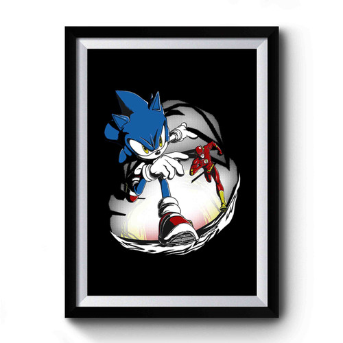 Sonic And Flash Versus Run Premium Poster