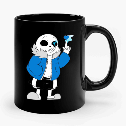 Undertale Sans Skeleton Finger Your Blue Hearth Giggle Characters Rpg Anime Game 2 Ceramic Mug