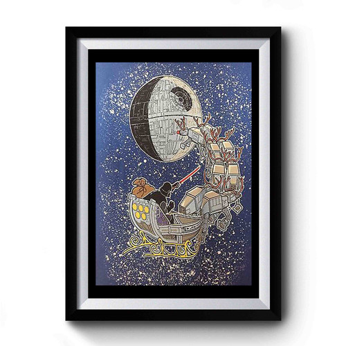 Star Wars Christmas Darth Vader Santa Sleigh Premium Poster