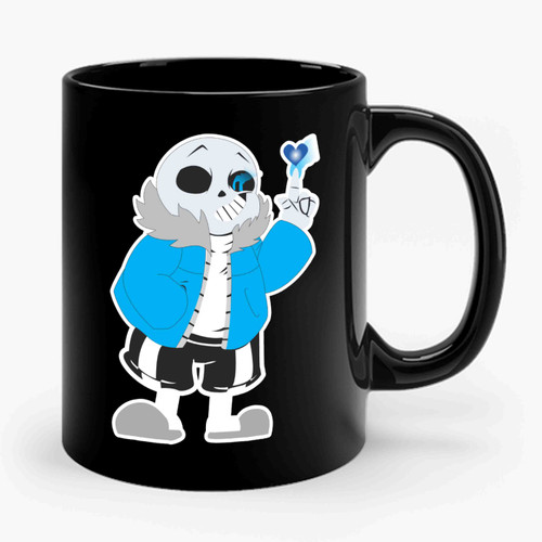 Undertale Sans Skeleton Finger Your Blue Hearth Giggle Characters Rpg Anime Game Ceramic Mug