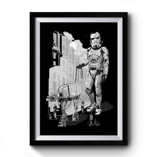 Stormtrooper Dog Waling Premium Poster
