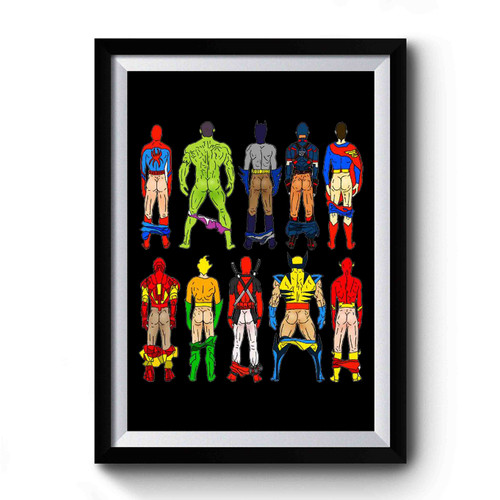 Superhero Butts Funny Parody Premium Poster
