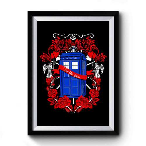 Tardis Love Flower Premium Poster