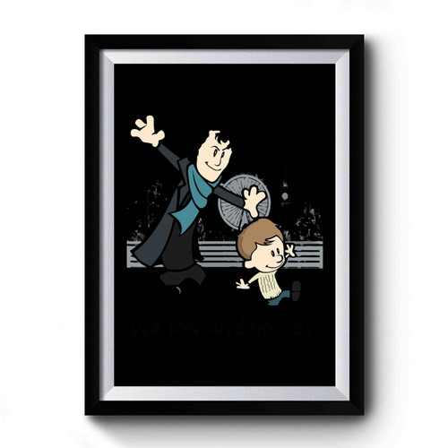 Watson And Holmes Calvin And Hobbes Log Walking Premium Poster