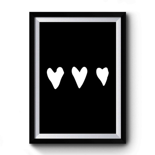 3 Hearts Love Valentines Premium Poster