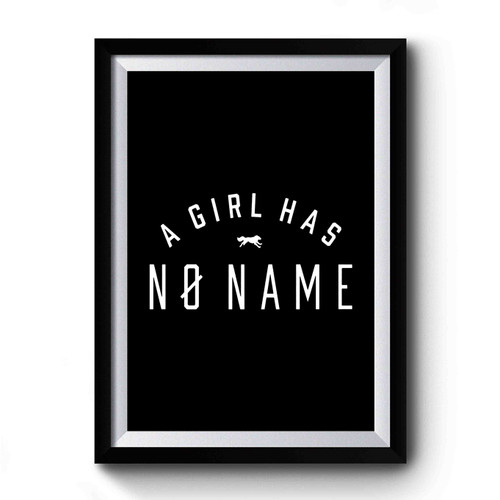 A Girl Has No Name With Wolf Humorous Quote Game Of Thrones Typography Premium Poster