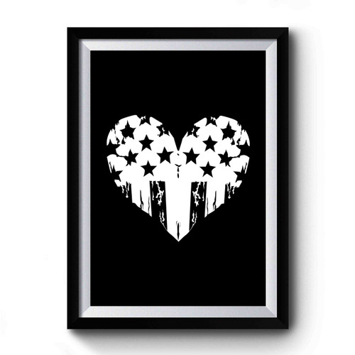 American Flag Heart Stars And Stripes #love4thofjuly 4th Of July #loveamerica Premium Poster