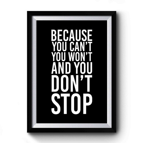 Because You Cant, You Won't And You Don't Stop Beastie Hip Hop Rap Ill Communication Lyrics Premium Poster