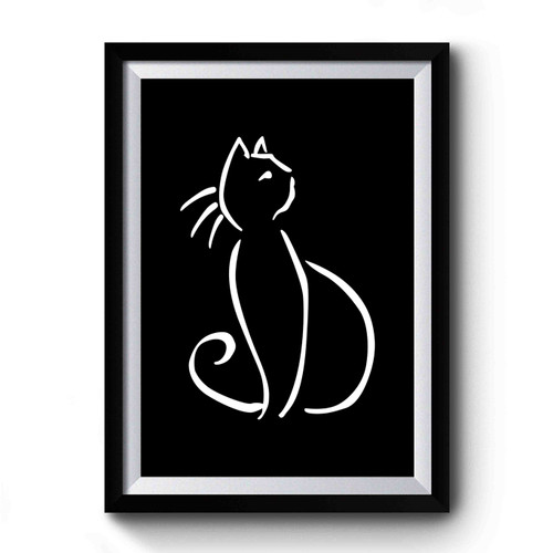Cat Lines Cat Design Cat Lover Premium Poster