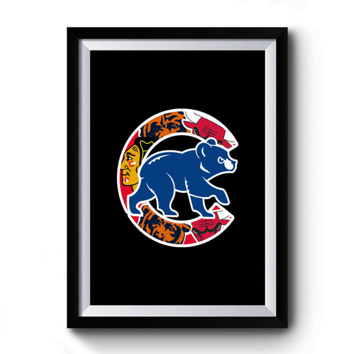 Chicago Cubs Chicago Teams Bulls Bears Blackhawks New Premium Poster