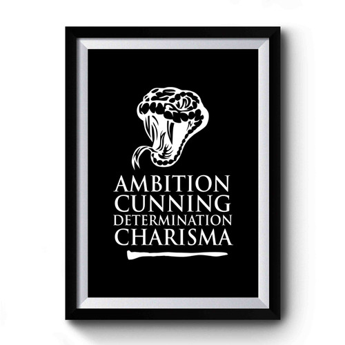 Cunning Ambition Determination Charisma Slytherin Harry Potter Nerd Geek Fandom Premium Poster
