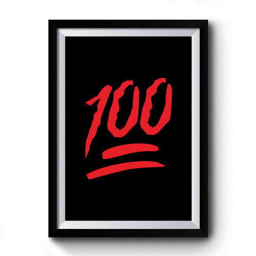 Emoji 100 Red Color Font Premium Poster