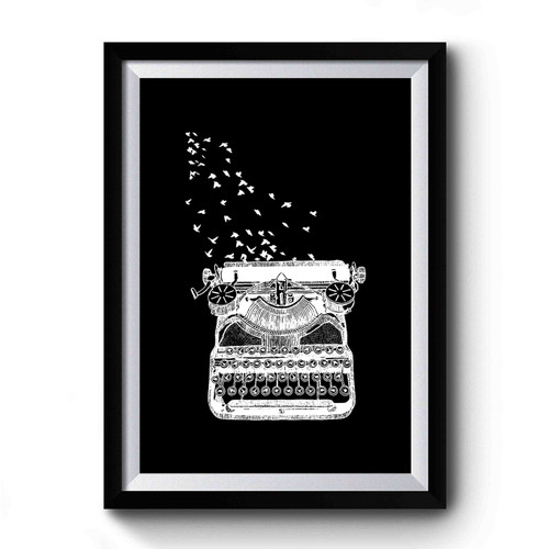 Freedom Of Speech Vintage Typewriter Birds Writer's Gift Premium Poster