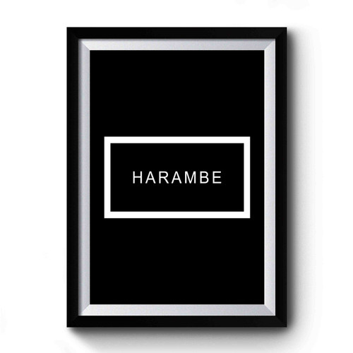 Harambe Minimal In Frame Line Premium Poster