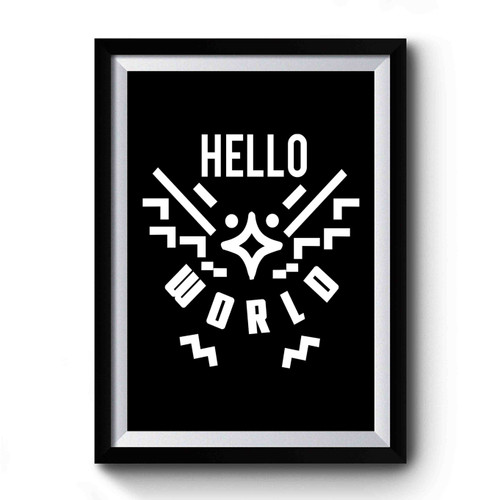 Hello World Web Programmer Code Lettering Vintage Premium Poster