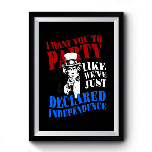 Independence Day 4th Of July Fourth Of July Party Uncle Sam Usa America Patriotic Vintage Premium Poster