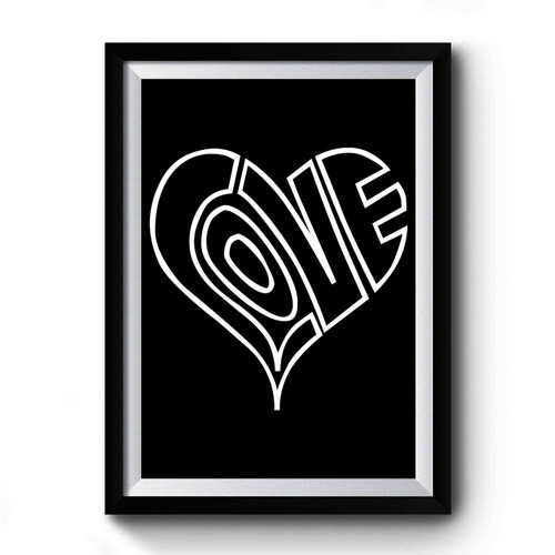 Love Heart Outline Valentine Premium Poster