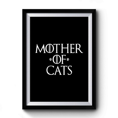 Mother Of Cats Nerd Cute Cat Lover Geeky Girly Cat Lady Premium Poster