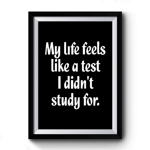 My Life Feels Like A Test I Didn't Study Funny Humorous Premium Poster