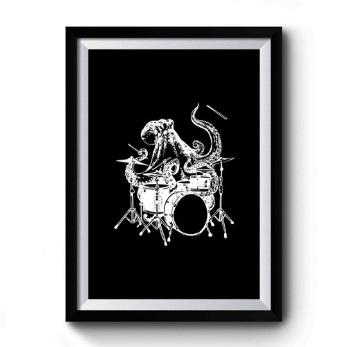 Octopus Playing Drums Octopus Drummer Band Premium Poster