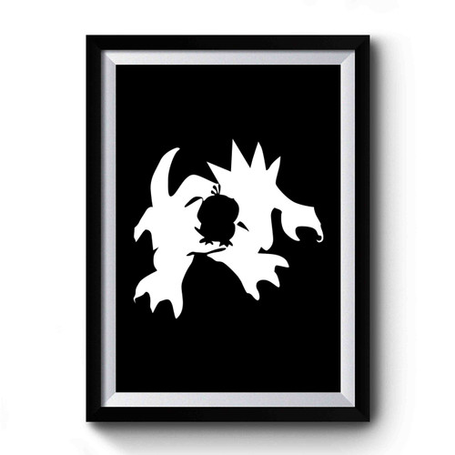 Psyduck and Golduck Silhouetted Pokemon Premium Poster