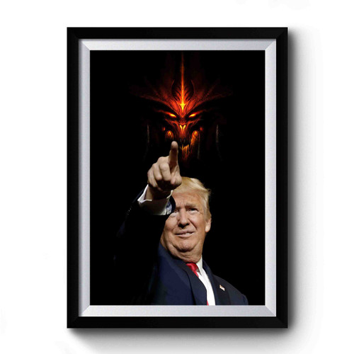 Trump With Devil Anti Donald Trump Fuck Donald Trump Premium Poster