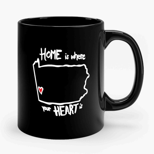 Pennsylvania State Pittsburgh Theme Home Is Where Your Heart Is Ceramic Mug