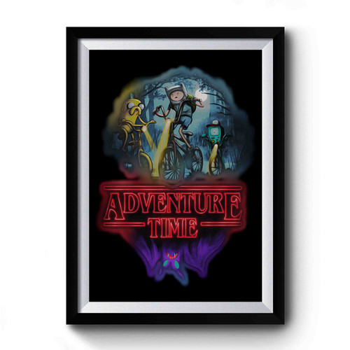 Adventure Time Stranger Things Art Vintage Premium Poster