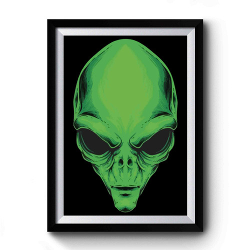 Alien Head Art Simple Funny Premium Poster